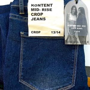 Kendall & Kylie Kontent Mid-Rise Crop Jeans